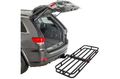 ZENY Universal 53" Hitch Cargo Carrier Compact Mount Steel Luggage Rack Basket 2’’ Receiver Hitch Cargo Rack 500 LBS Capacity