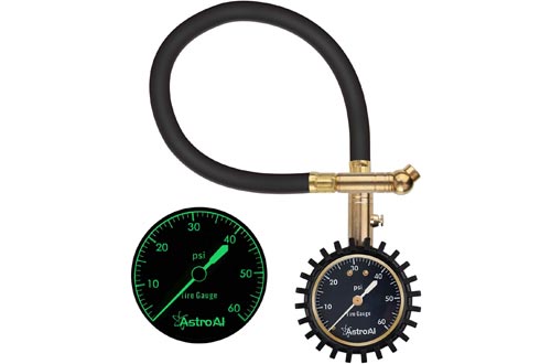 AstroAI Tire Pressure Gauge Expert, 0-60 PSI, Certified ANSI B40.1 Accurate with Improved Needle and Chuck, for Fathers Day