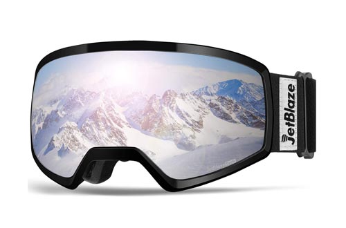 JetBlaze Ski Goggles, OTG Anti-Fog Snow Goggles