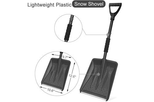 Detachable Snow Shovel with Durable Aluminum Edge Blade