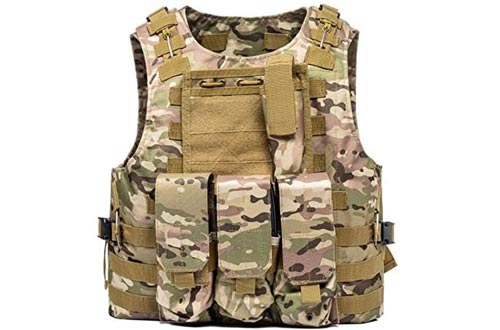 FixtureDisplays Tactical Molle Airsoft Vest Paintball Combat Soft Vest