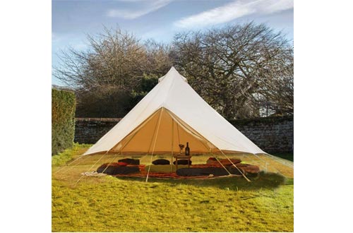 WINTENT 4 Season Cotton Canvas Bell Tent with Stove Hole and Electric Cable Hole