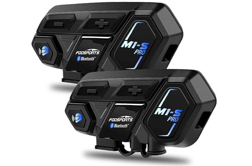Fodsports M1S Pro 2000m 8 Riders Group Motorbike Helmet Communication System Headset