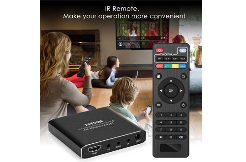 4K Media Player with Remote Control, Digital MP4 Player for 8TB HDD