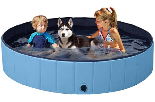 YAHEETECH Red Foldable Hard Plastic Kiddie Baby Large Dog Pet Bath Swimming Pool