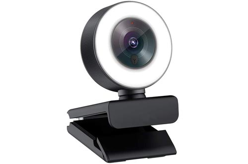Angetube Streaming 1080P HD Webcam Built in Adjustable Ring Light and Mic