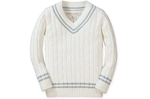 Hope & Henry Boys' Long Sleeve V-Neck Cricket Sweater