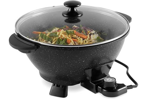 VonShef 7.4Qt Electric Wok with Lid