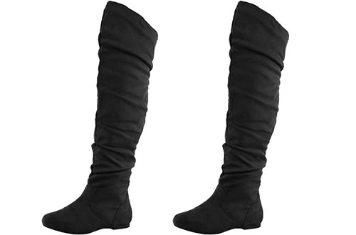 Nature Breeze Women's Vickie Hi Slouchy Over The Knee Boots