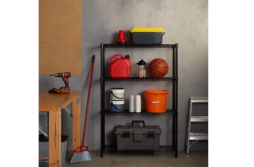 AmazonBasics 4-Shelf Adjustable, Heavy Duty Storage Shelving Unit