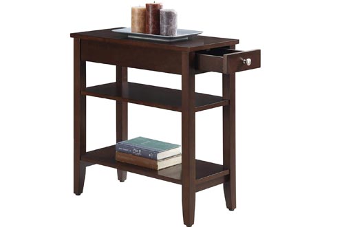 Convenience Concepts American Heritage Three Tier End Table with Drawer