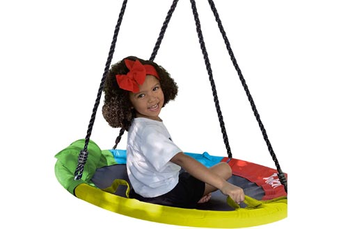 Hazli 40" Saucer Swing for Kids Outdoor with Straps